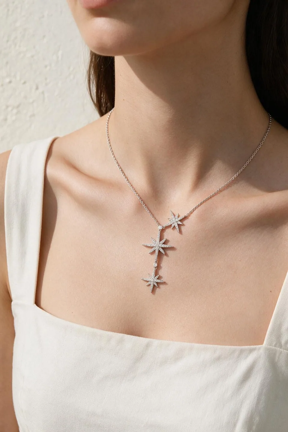 Styled editorial visualization featuring APM Monaco Sterling Silver Necklace (Edgy Rock)