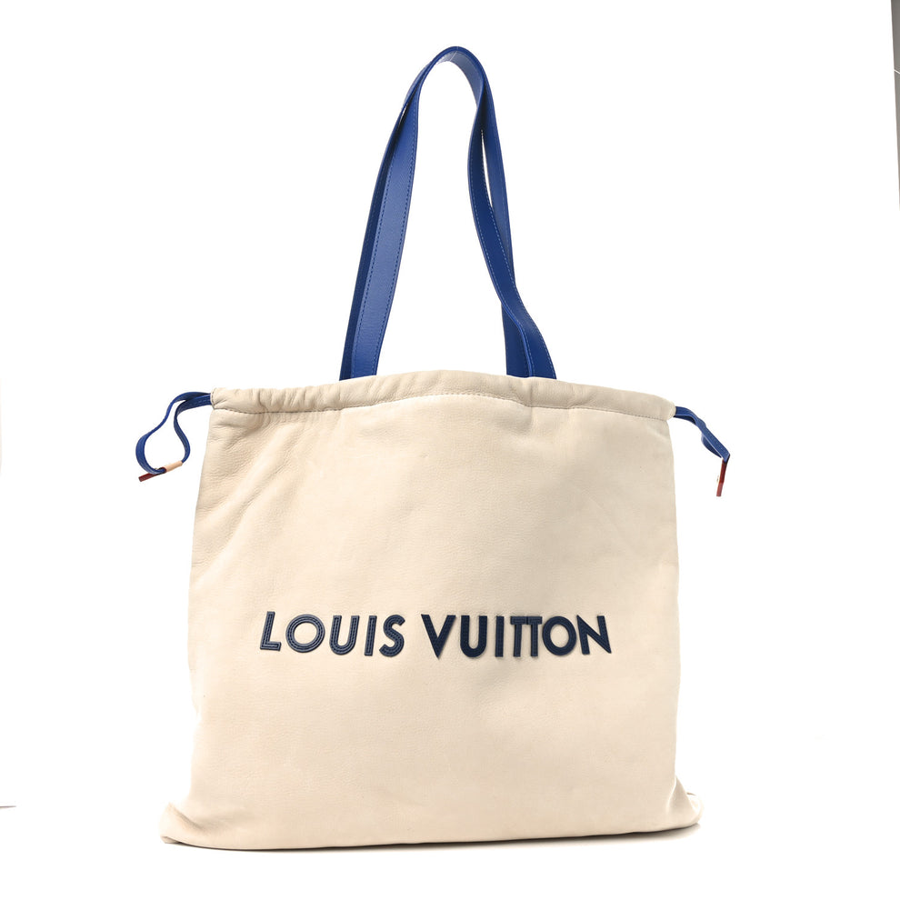 Styled editorial visualization featuring Louis Vuitton Silk Tech Dustbag Tote
