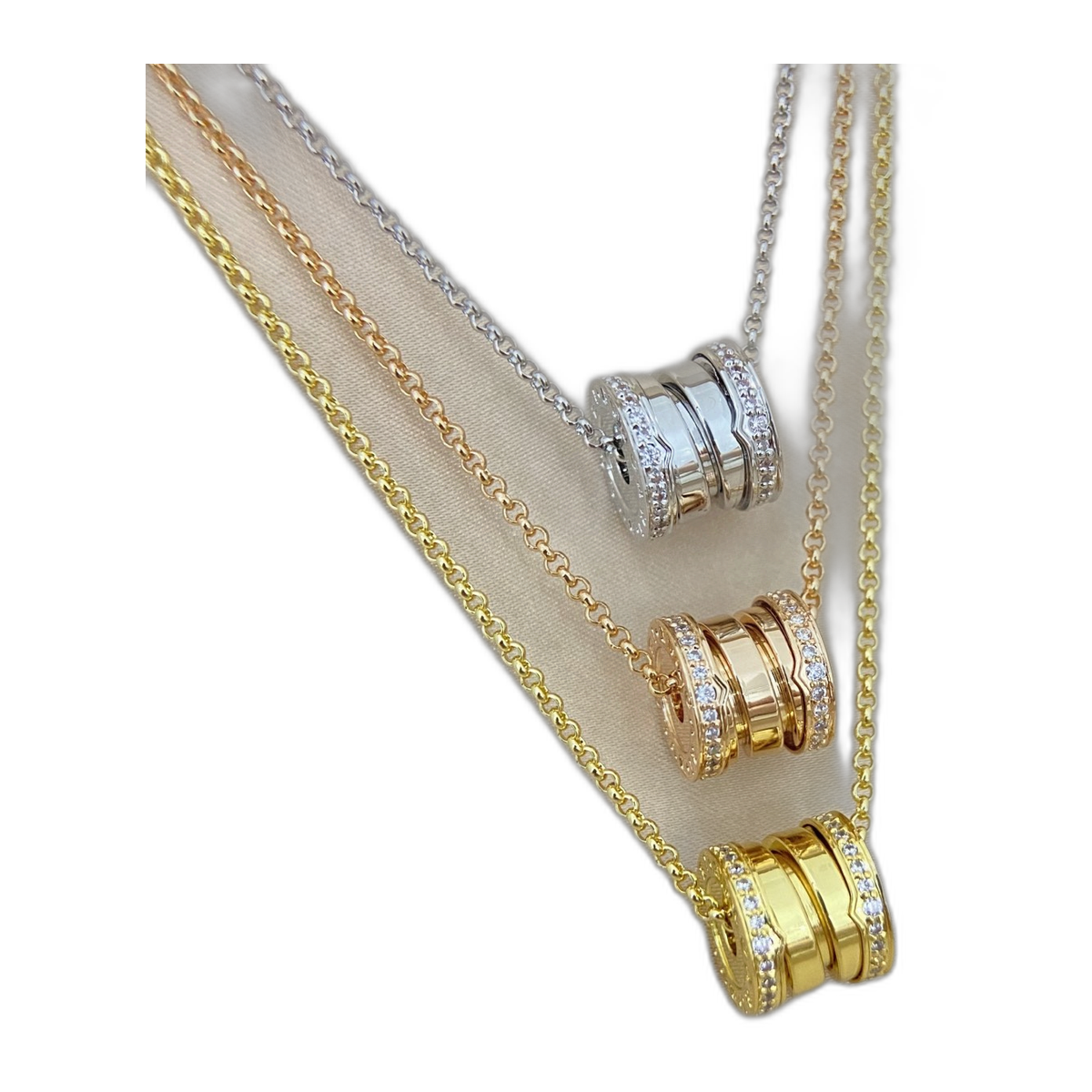 Bvlgari B.zero1 Pendant Necklace Three-Color Gold Set product image