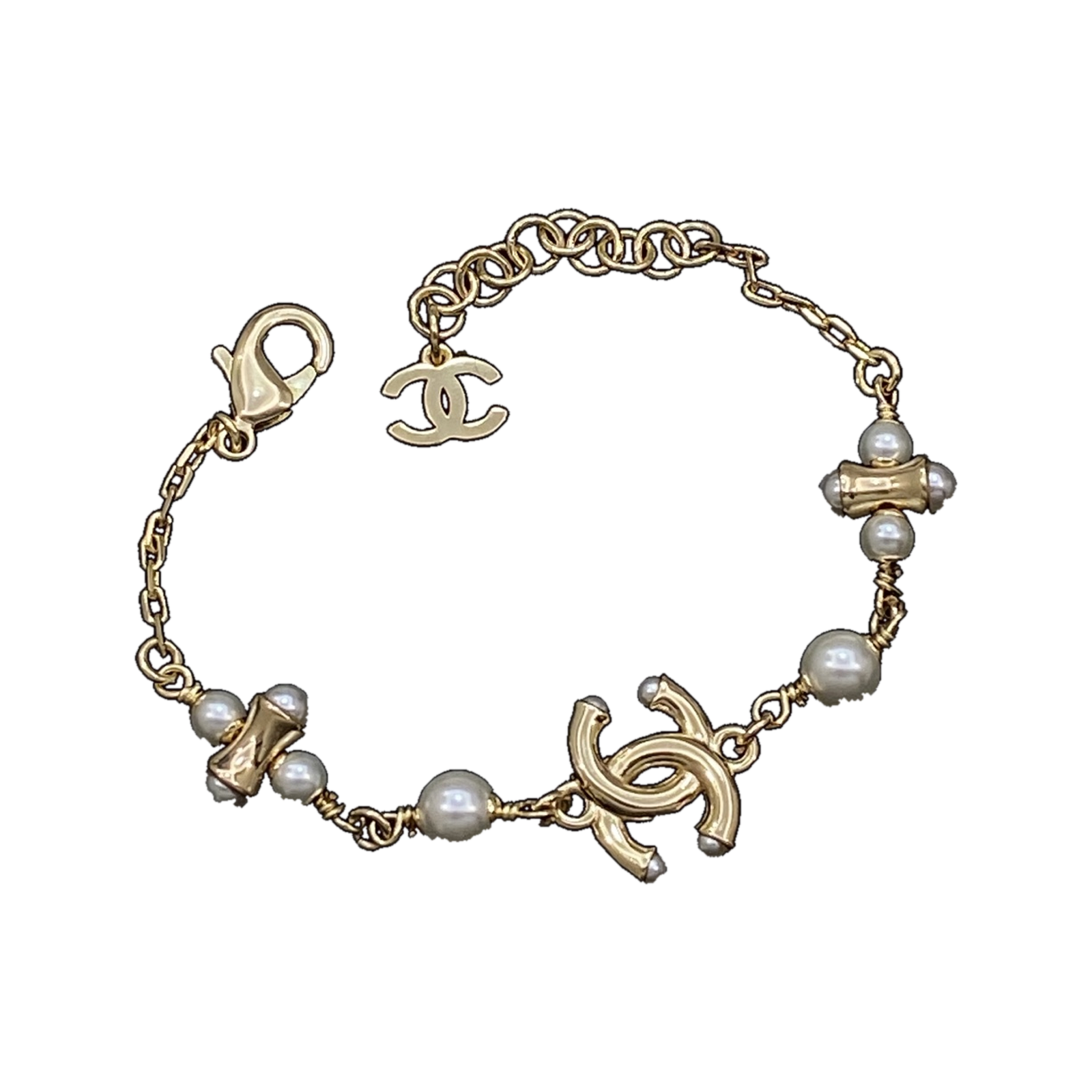 Chanel Faux Pearl Bee and CC Charm Bracelet product image