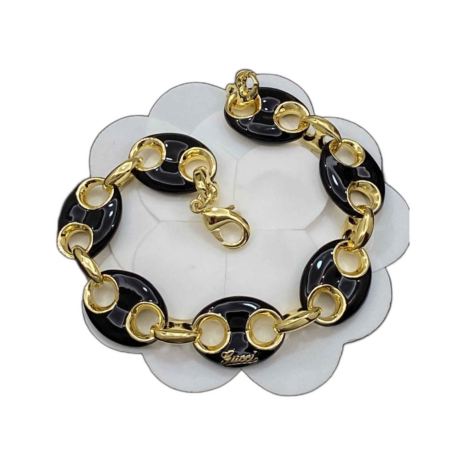 Gucci Black Enamel Interlocking Link Bracelet product image