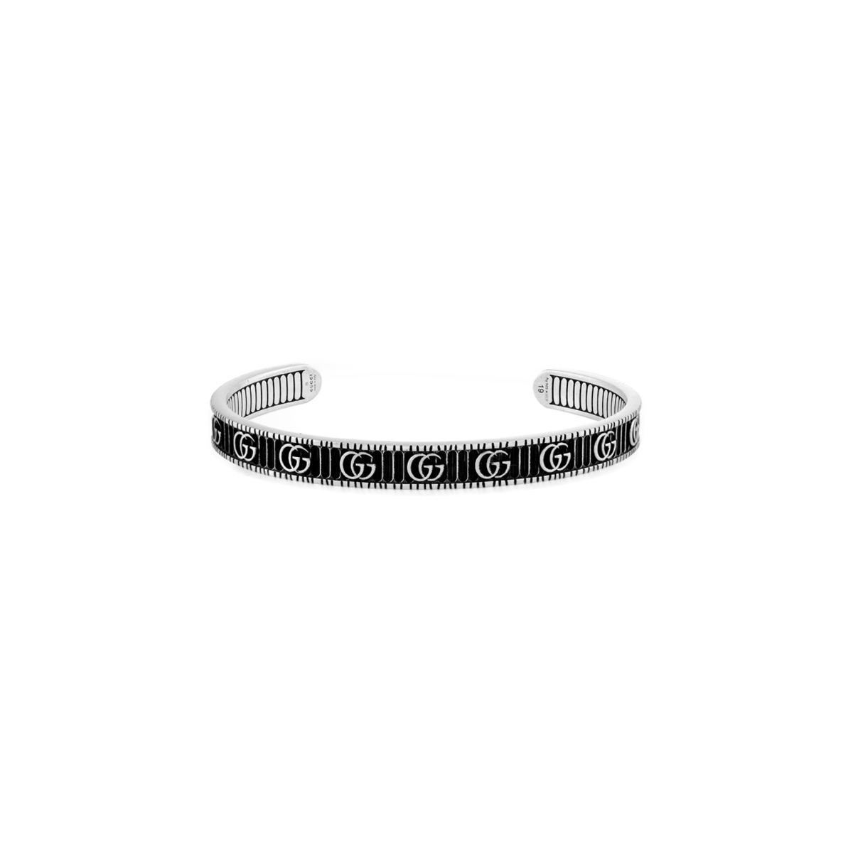 Gucci Interlocking G Black Enamel Sterling Silver Cuff Bracelet product image