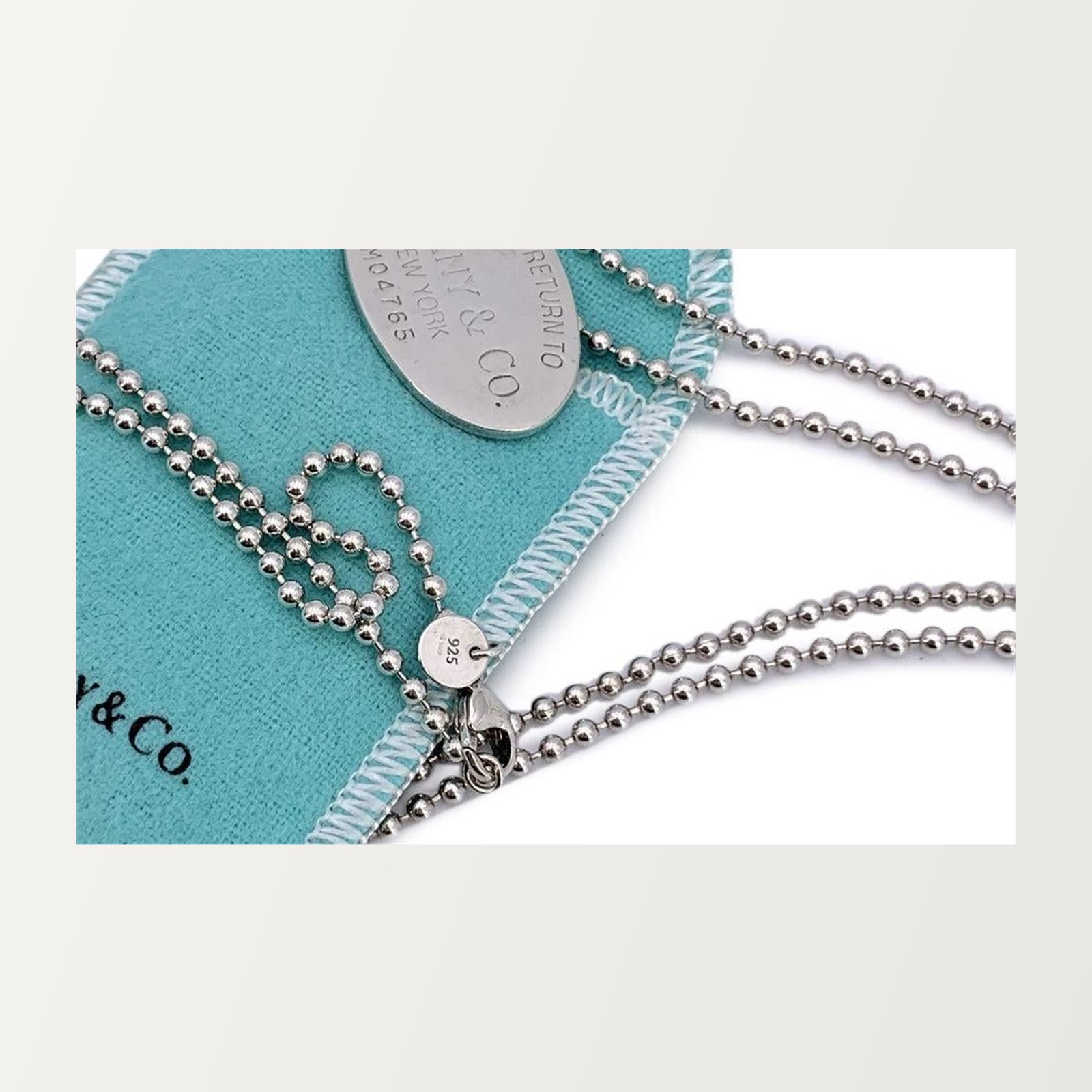 Tiffany & Co. Oval Tag Necklace (Sterling Silver) detail image 3